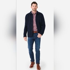 Men’s Faherty Melange Wool Blend Chore Jacket Navy- NWT 2XL Large $348 MOF2355
